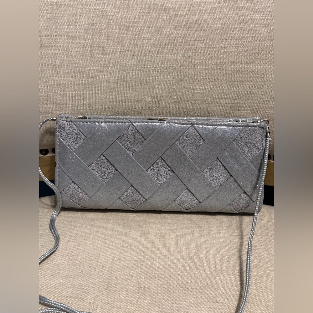 Kate Landry Silver Evening Convertible Clutch